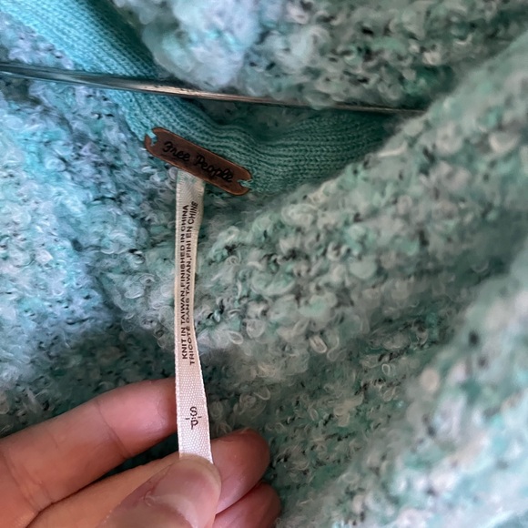 Free People Textured turquoise BFF Cowl Neck Sweater - Picture 4 of 7